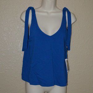 XS S Nation LTD Blue Tie Sleeveless Top